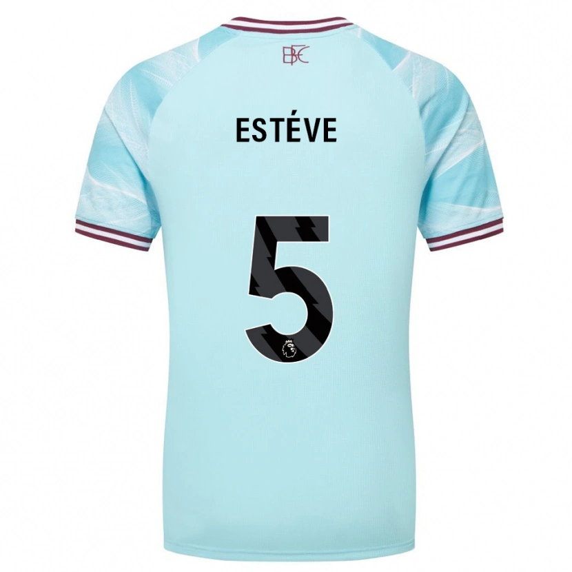 Danxen Men Maxime Estève #5 Sky Blue Burgundy Away Jersey 2025/26 T-Shirt