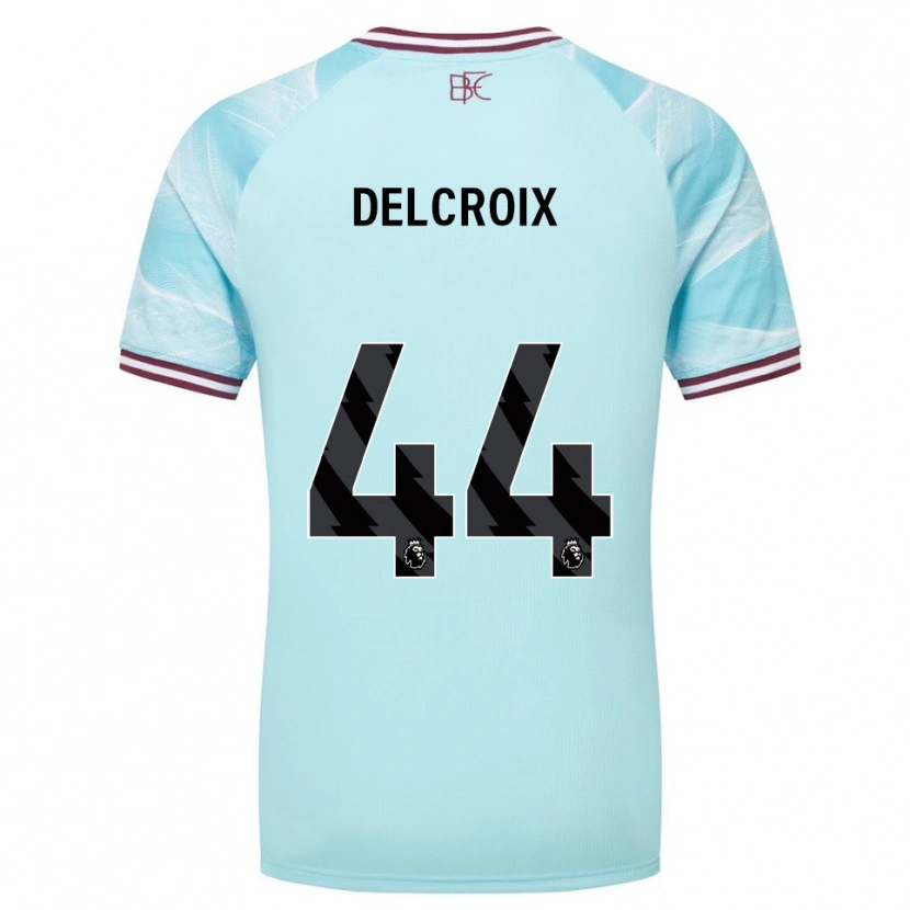 Danxen Men Hannes Delcroix #44 Sky Blue Burgundy Away Jersey 2025/26 T-Shirt
