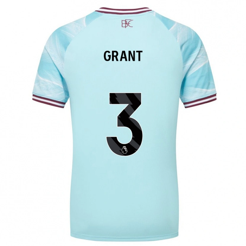 Danxen Men Bradley Grant #3 Sky Blue Burgundy Away Jersey 2025/26 T-Shirt