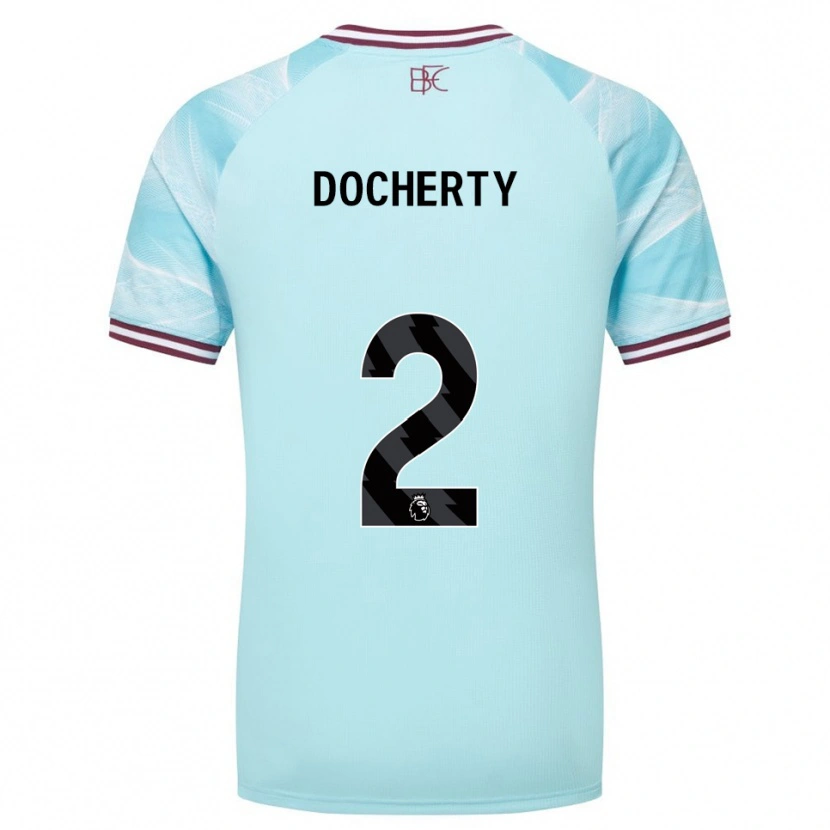 Danxen Men Charley Docherty #2 Sky Blue Burgundy Away Jersey 2025/26 T-Shirt