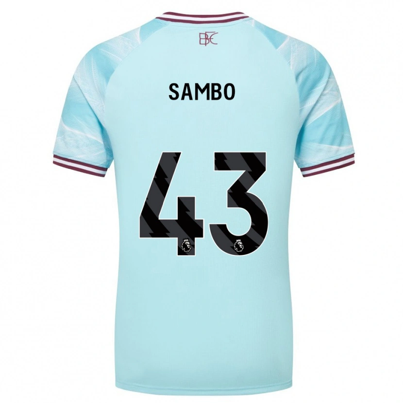 Danxen Men Shurandy Sambo #43 Sky Blue Burgundy Away Jersey 2025/26 T-Shirt