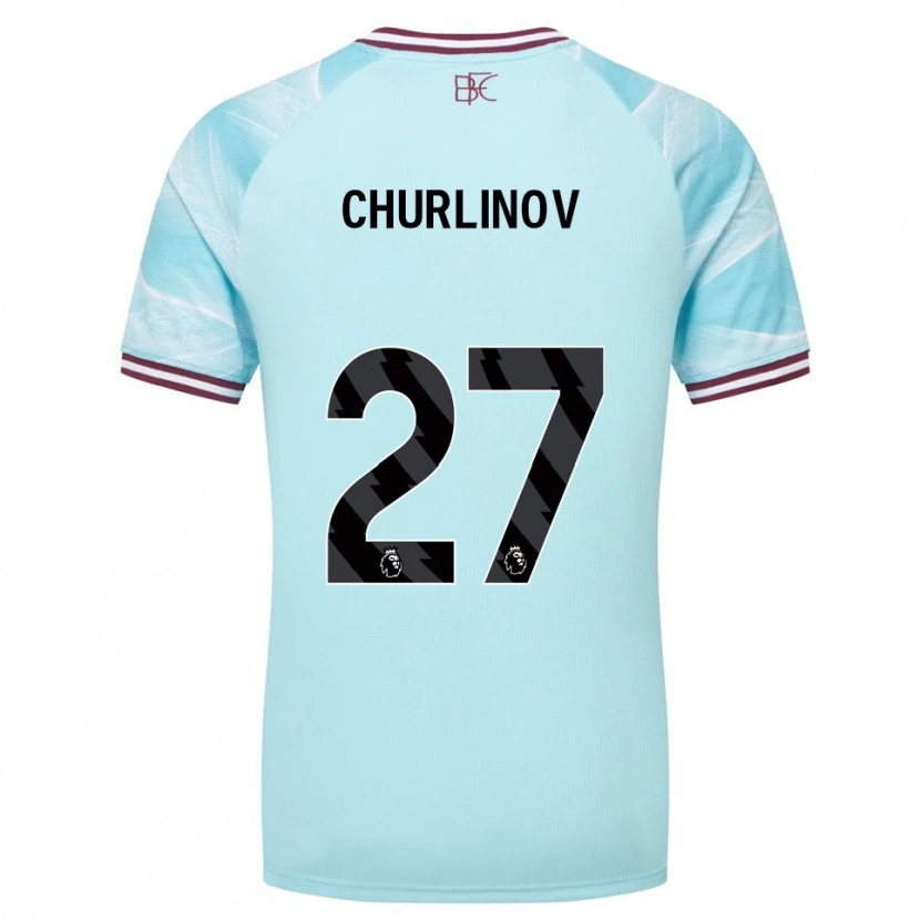 Danxen Men Darko Churlinov #27 Sky Blue Burgundy Away Jersey 2025/26 T-Shirt