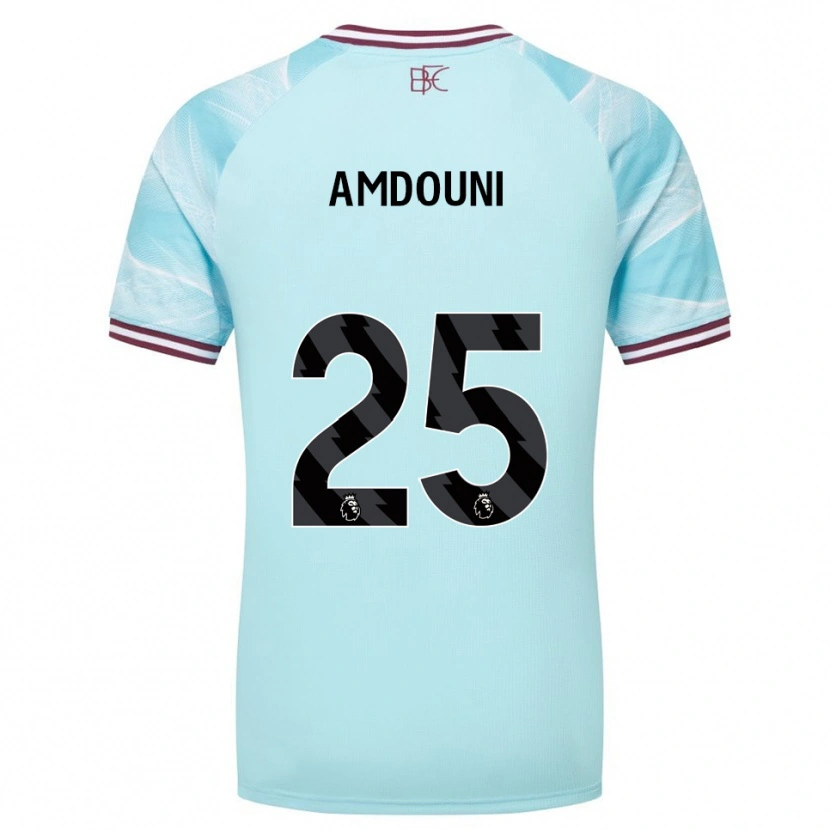 Danxen Men Zeki Amdouni #25 Sky Blue Burgundy Away Jersey 2025/26 T-Shirt