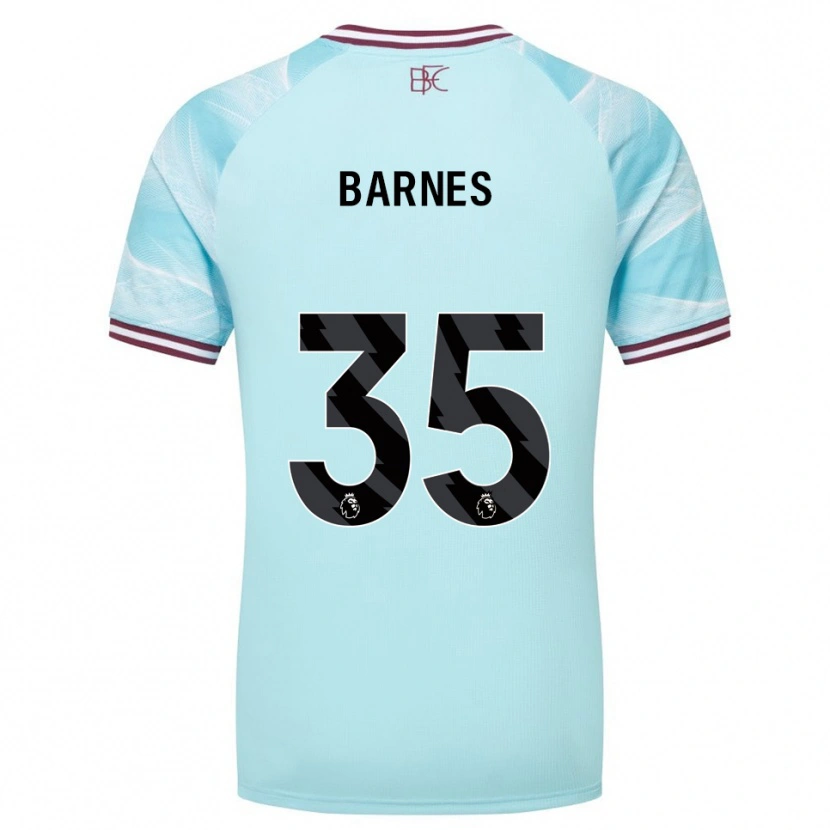 Danxen Men Ashley Barnes #35 Sky Blue Burgundy Away Jersey 2025/26 T-Shirt
