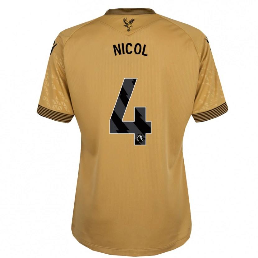 Danxen Men Leigh Nicol #4 Gold Black Away Jersey 2025/26 T-Shirt
