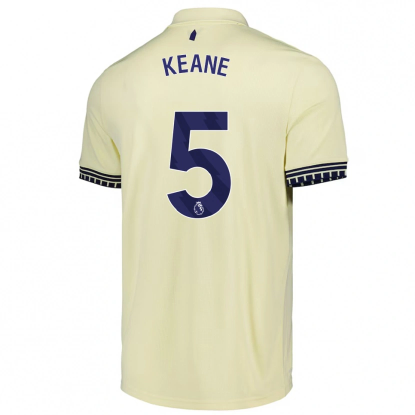 Danxen Men Michael Keane #5 Off White Black Away Jersey 2025/26 T-Shirt