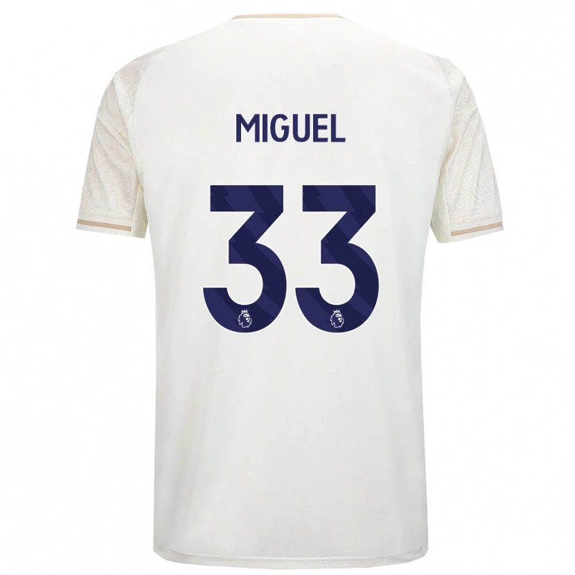 Danxen Men Carlos Miguel #33 Off White Black Away Jersey 2025/26 T-Shirt