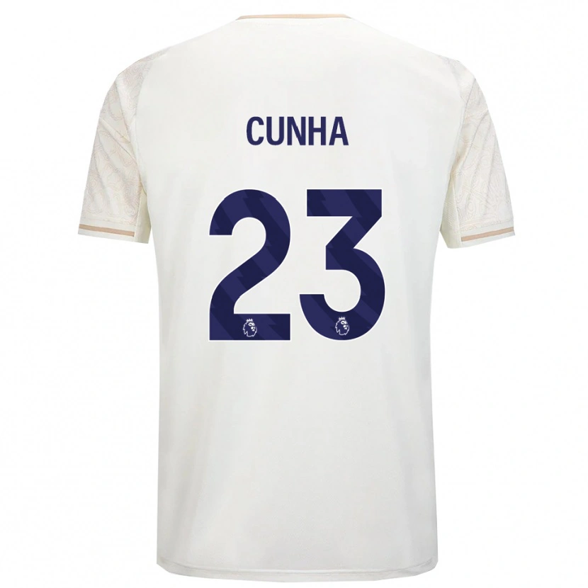Danxen Men Jair Cunha #23 Off White Black Away Jersey 2025/26 T-Shirt