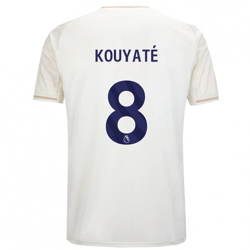 Danxen Men Cheikhou Kouyate #8 Off White Black Away Jersey 2025/26 T-Shirt