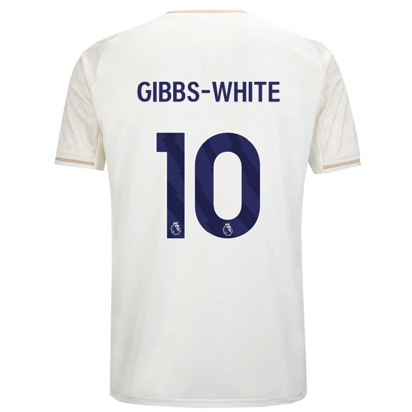 Danxen Men Morgan Gibbs-White #10 Off White Black Away Jersey 2025/26 T-Shirt