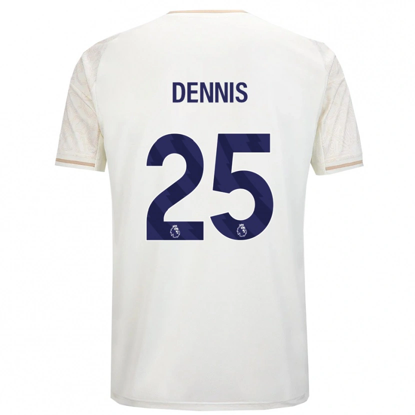 Danxen Men Emmanuel Dennis #25 Off White Black Away Jersey 2025/26 T-Shirt