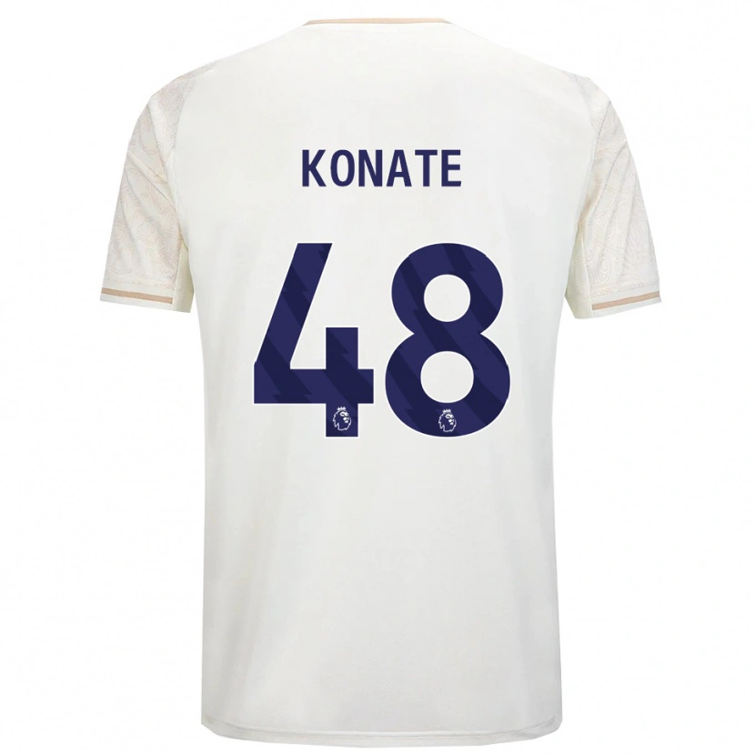 Danxen Men Ateef Konaté #48 Off White Black Away Jersey 2025/26 T-Shirt