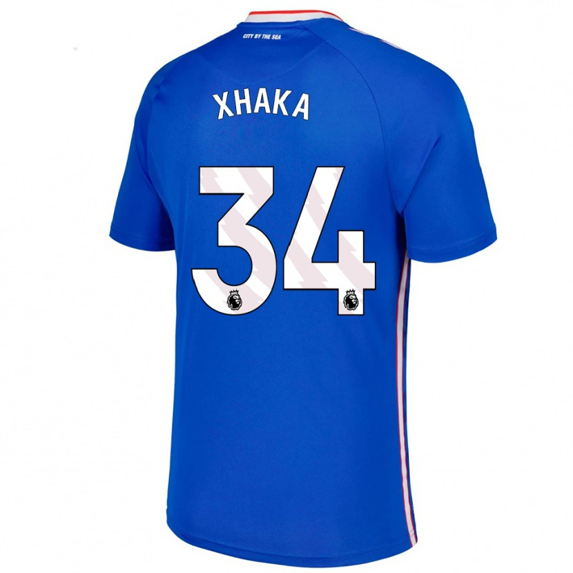 Danxen Men Granit Xhaka #34 Blue White Away Jersey 2025/26 T-Shirt