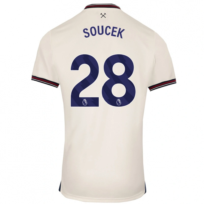Danxen Men Tomas Soucek #28 Off White Away Jersey 2025/26 T-Shirt