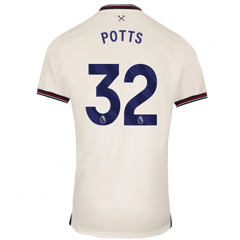 Danxen Men Freddie Potts #32 Off White Away Jersey 2025/26 T-Shirt