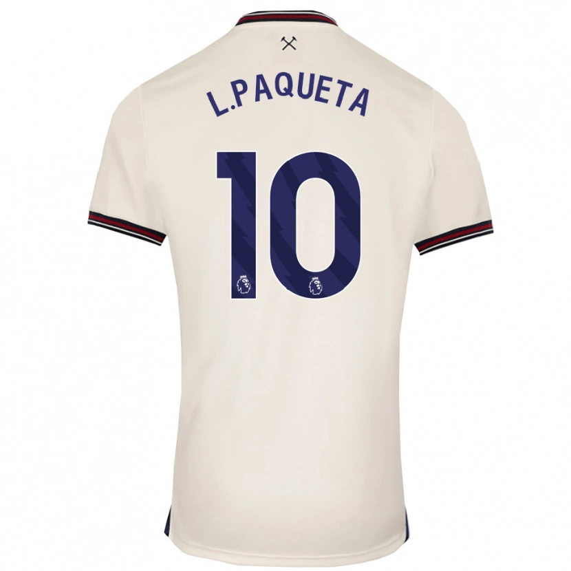 Danxen Men Lucas Paquetá #10 Off White Away Jersey 2025/26 T-Shirt