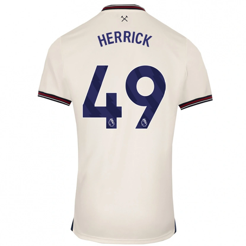 Danxen Men Finlay Herrick #49 Off White Away Jersey 2025/26 T-Shirt