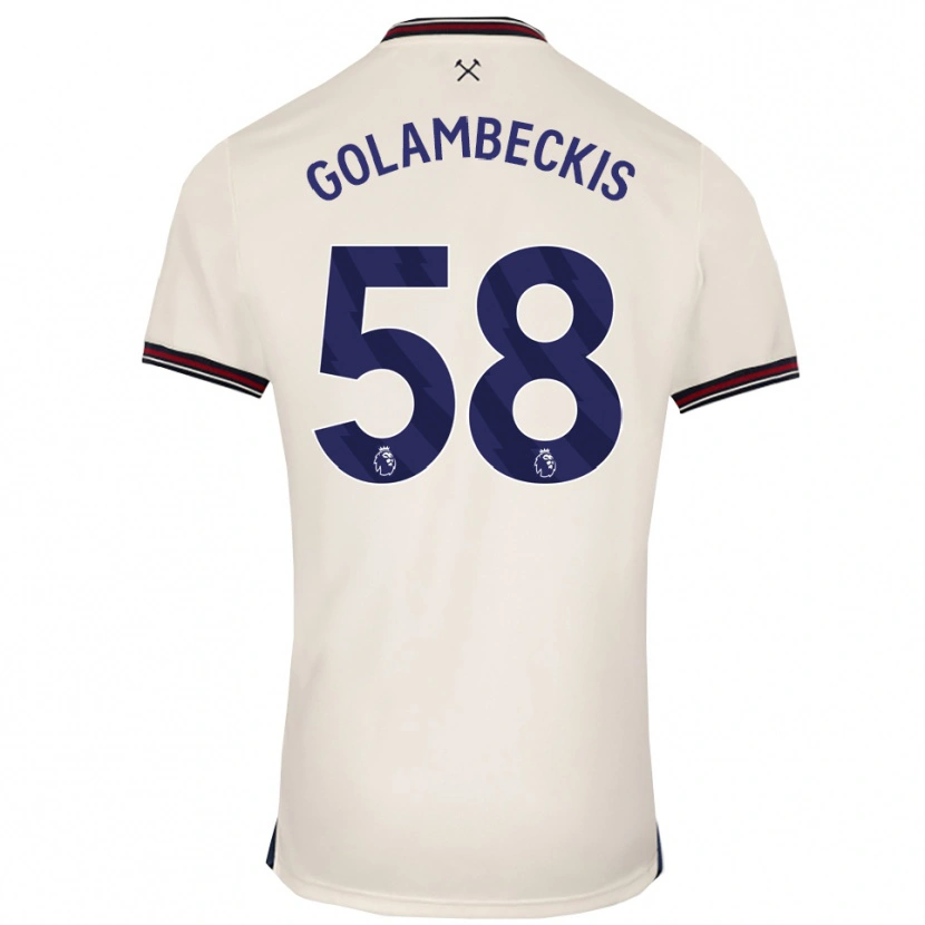 Danxen Men Airidas Golambeckis #58 Off White Away Jersey 2025/26 T-Shirt