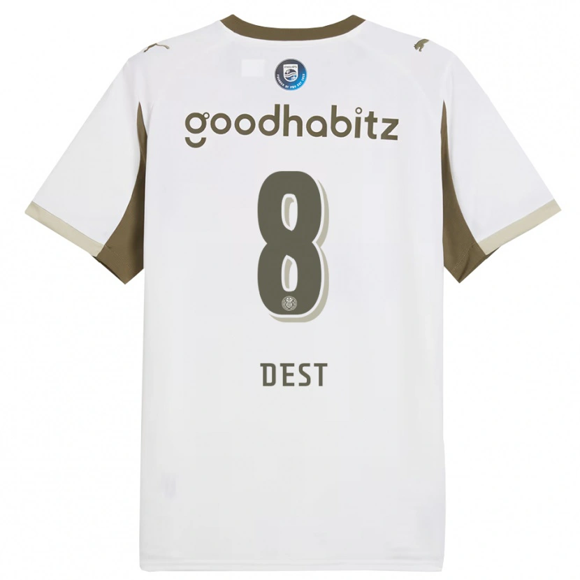 Danxen Men Sergiño Dest #8 White Gray Third Jersey 2025/26 T-Shirt