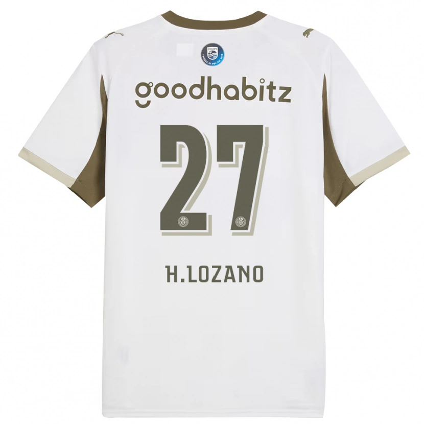 Danxen Men Hirving Lozano #27 White Gray Third Jersey 2025/26 T-Shirt
