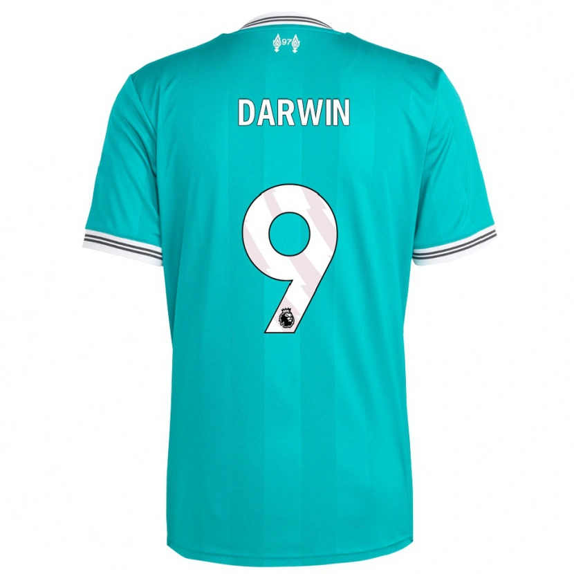 Danxen Men Darwin Núñez #9 Green White Third Jersey 2025/26 T-Shirt