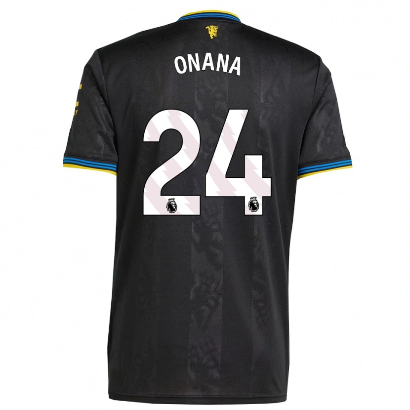 Danxen Men André Onana #24 Black Yellow Blue Third Jersey 2025/26 T-Shirt
