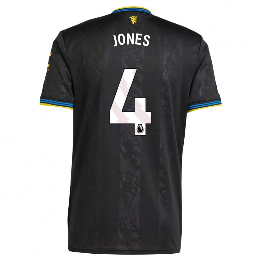 Danxen Men Phil Jones #4 Black Yellow Blue Third Jersey 2025/26 T-Shirt