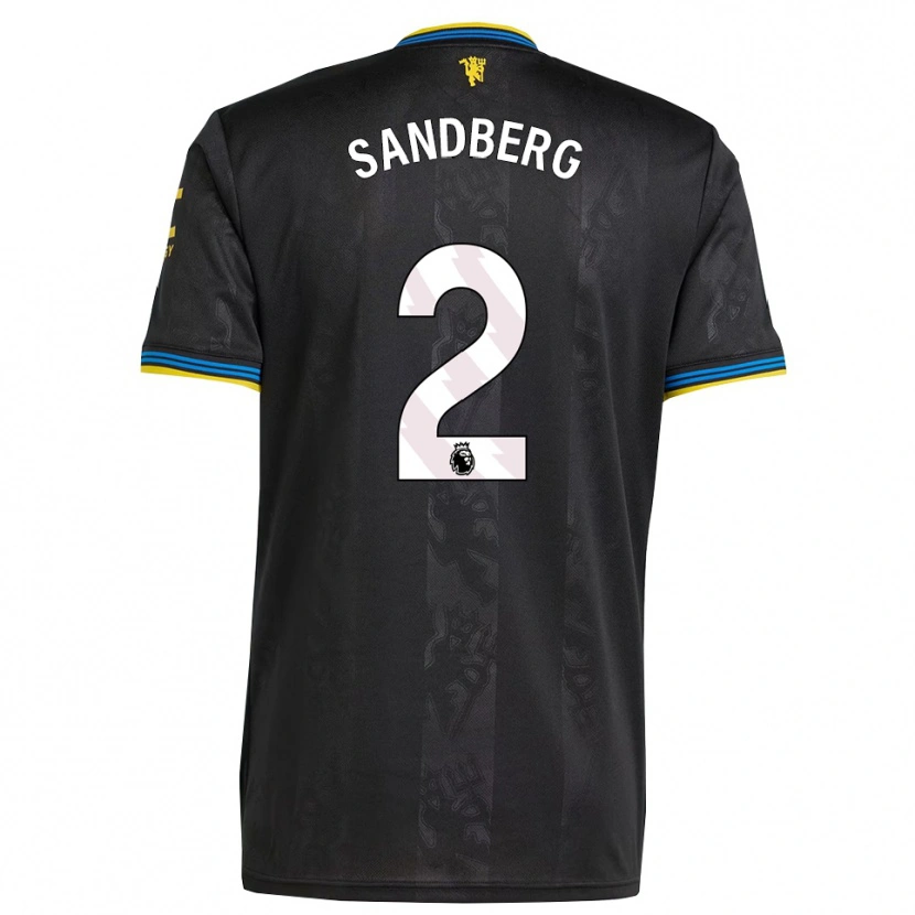 Danxen Men Anna Sandberg #2 Black Yellow Blue Third Jersey 2025/26 T-Shirt