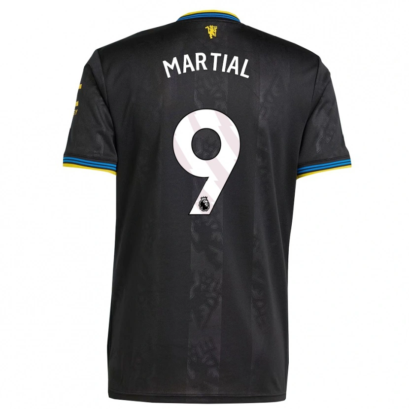 Danxen Men Anthony Martial #9 Black Yellow Blue Third Jersey 2025/26 T-Shirt