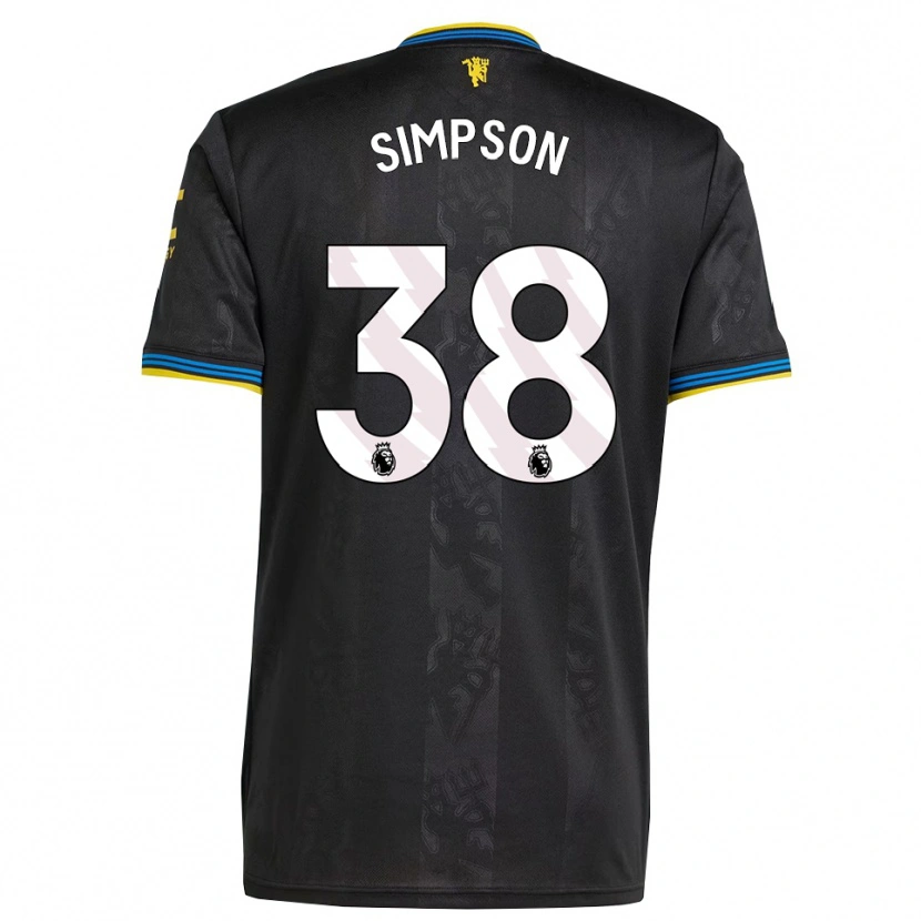 Danxen Men Jessica Simpson #38 Black Yellow Blue Third Jersey 2025/26 T-Shirt