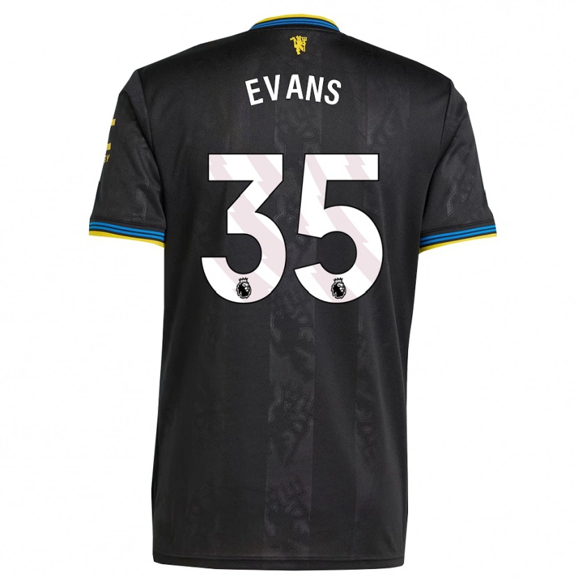 Danxen Men Jonny Evans #35 Black Yellow Blue Third Jersey 2025/26 T-Shirt