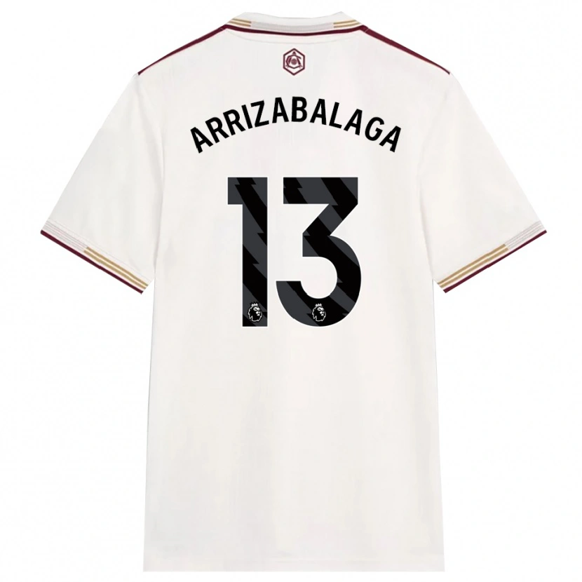 Danxen Men Kepa Arrizabalaga #13 Off White Burgundy Third Jersey 2025/26 T-Shirt