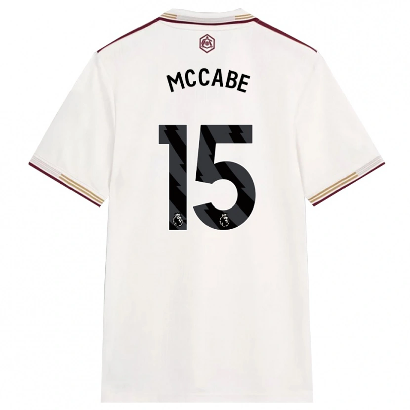 Danxen Men Katie Mccabe #15 Off White Burgundy Third Jersey 2025/26 T-Shirt