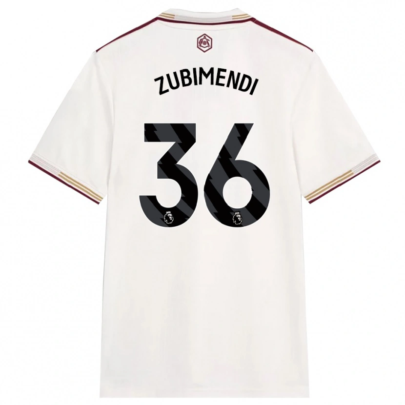 Danxen Men Martín Zubimendi #36 Off White Burgundy Third Jersey 2025/26 T-Shirt