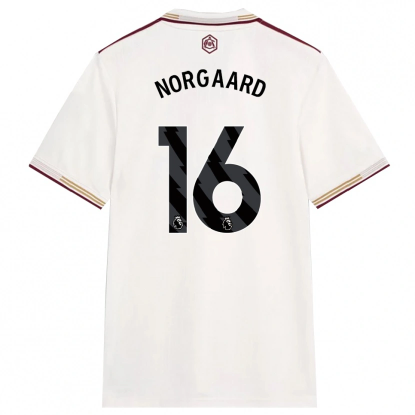 Danxen Men Christian Nørgaard #16 Off White Burgundy Third Jersey 2025/26 T-Shirt