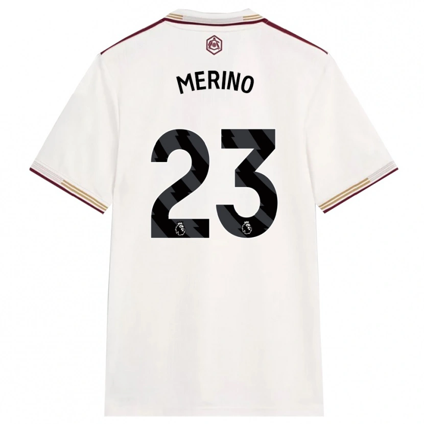 Danxen Men Mikel Merino #23 Off White Burgundy Third Jersey 2025/26 T-Shirt