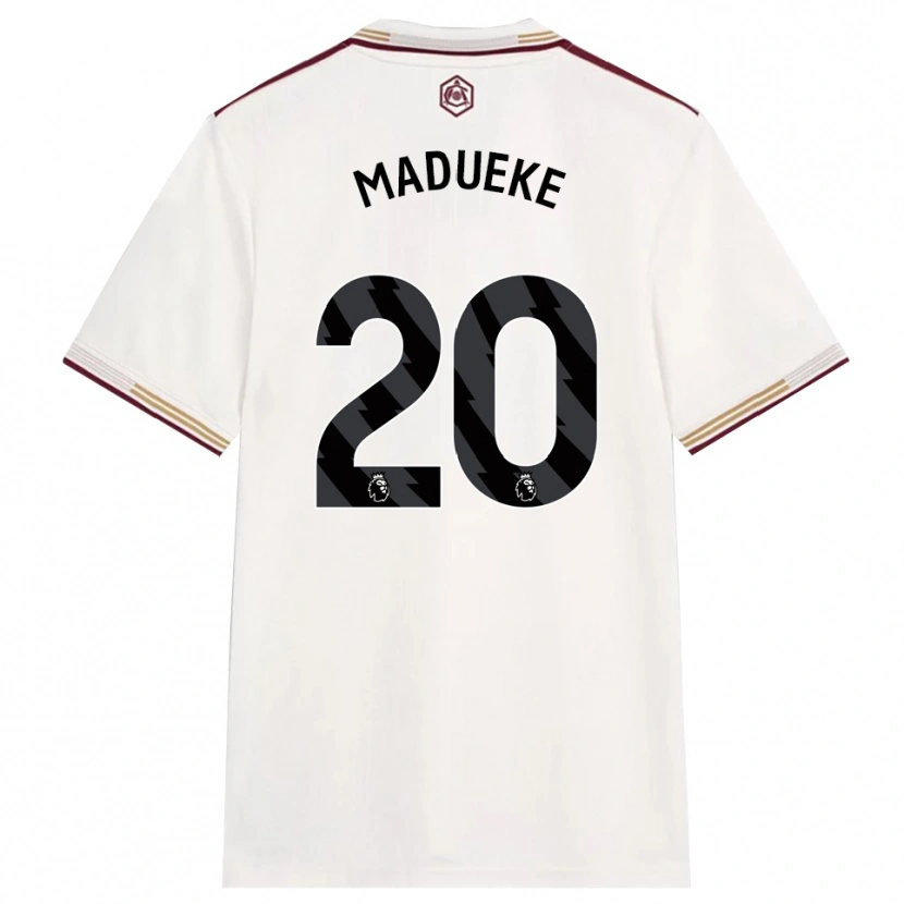 Danxen Men Noni Madueke #20 Off White Burgundy Third Jersey 2025/26 T-Shirt