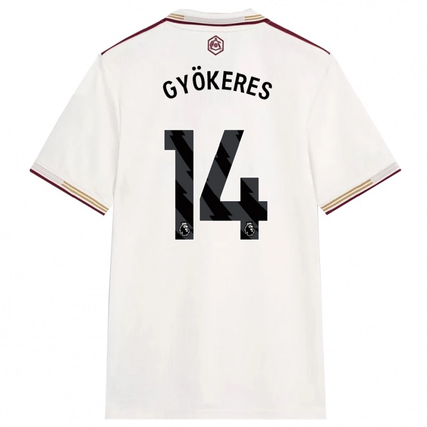 Danxen Men Viktor Gyökeres #14 Off White Burgundy Third Jersey 2025/26 T-Shirt