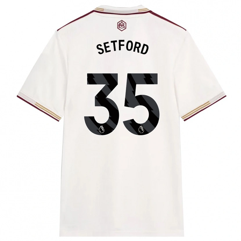 Danxen Men Tommy Setford #35 Off White Burgundy Third Jersey 2025/26 T-Shirt