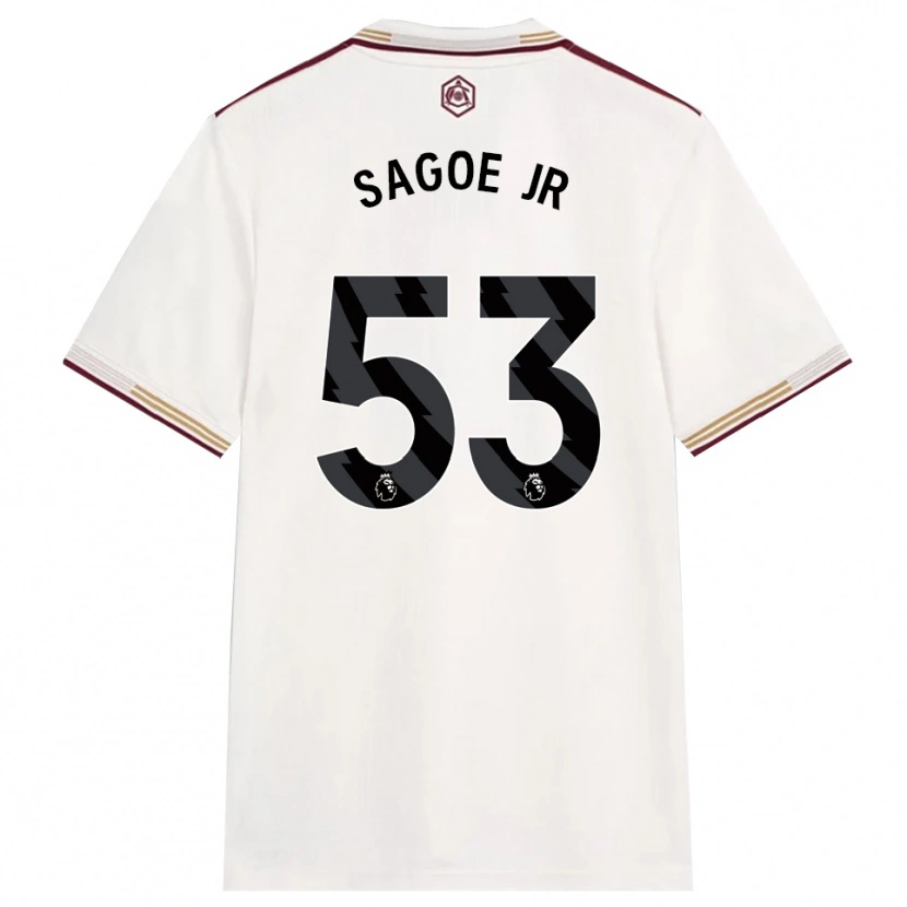 Danxen Men Charles Sagoe Jr #53 Off White Burgundy Third Jersey 2025/26 T-Shirt