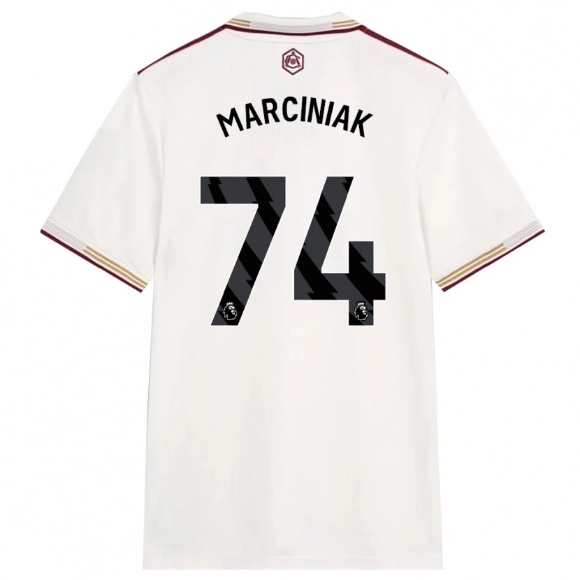 Danxen Men Alex Marciniak #74 Off White Burgundy Third Jersey 2025/26 T-Shirt
