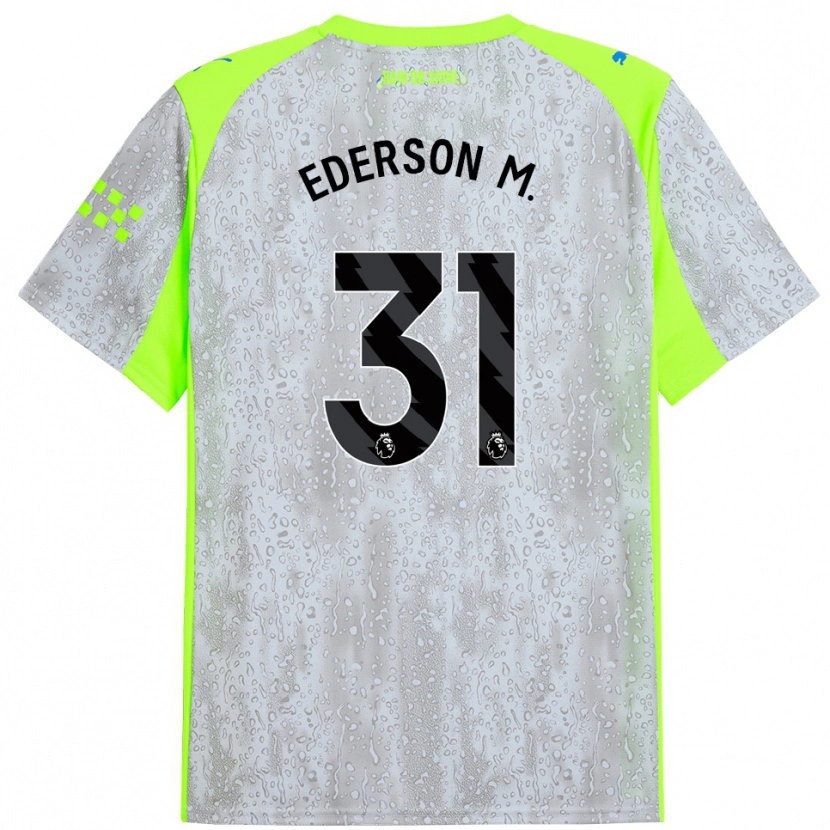 Danxen Men Ederson #31 Gray Yellow Third Jersey 2025/26 T-Shirt