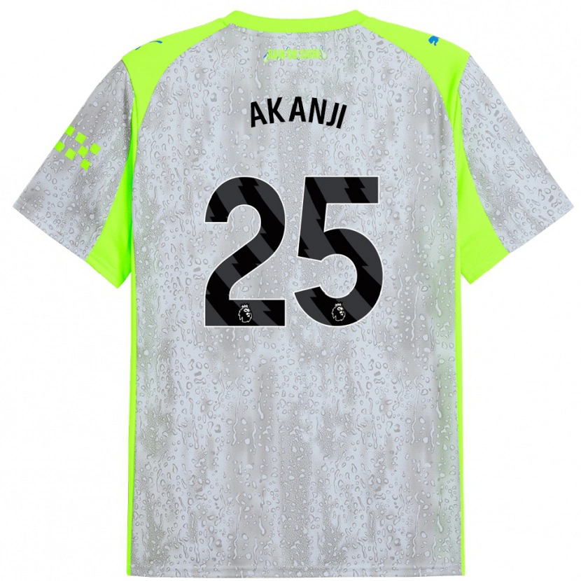 Danxen Men Manuel Akanji #25 Gray Yellow Third Jersey 2025/26 T-Shirt