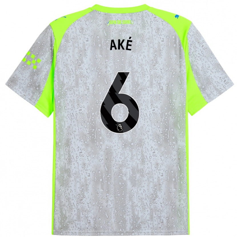Danxen Men Nathan Aké #6 Gray Yellow Third Jersey 2025/26 T-Shirt
