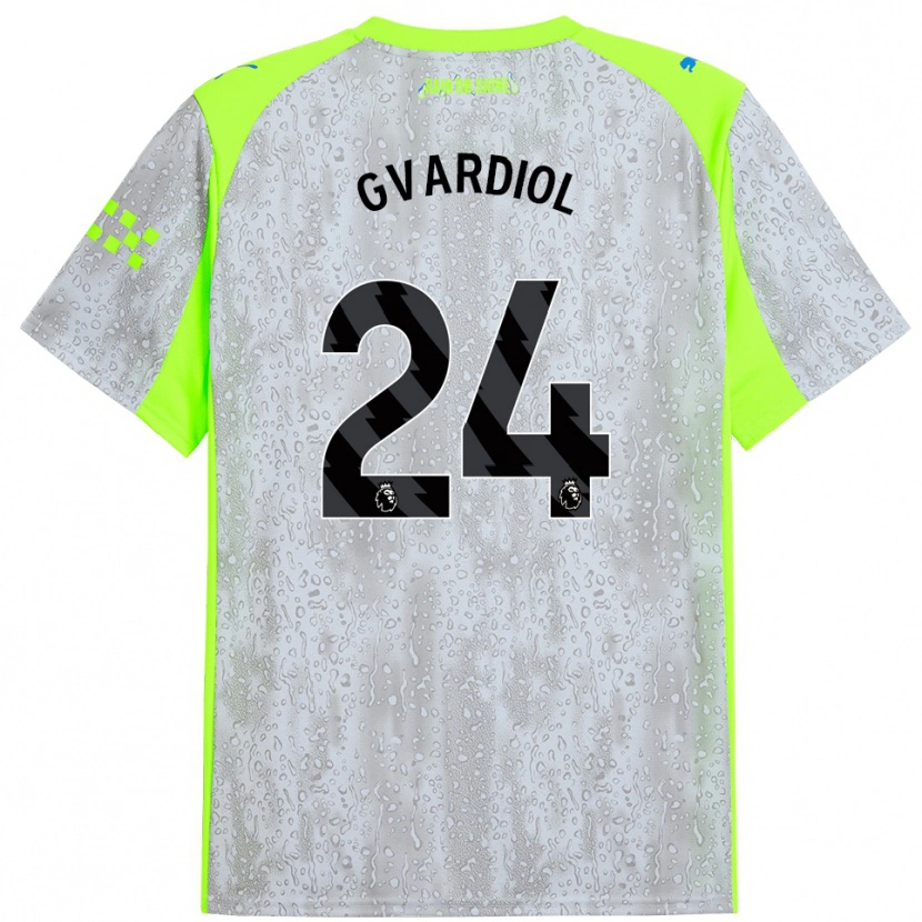 Danxen Men Josko Gvardiol #24 Gray Yellow Third Jersey 2025/26 T-Shirt