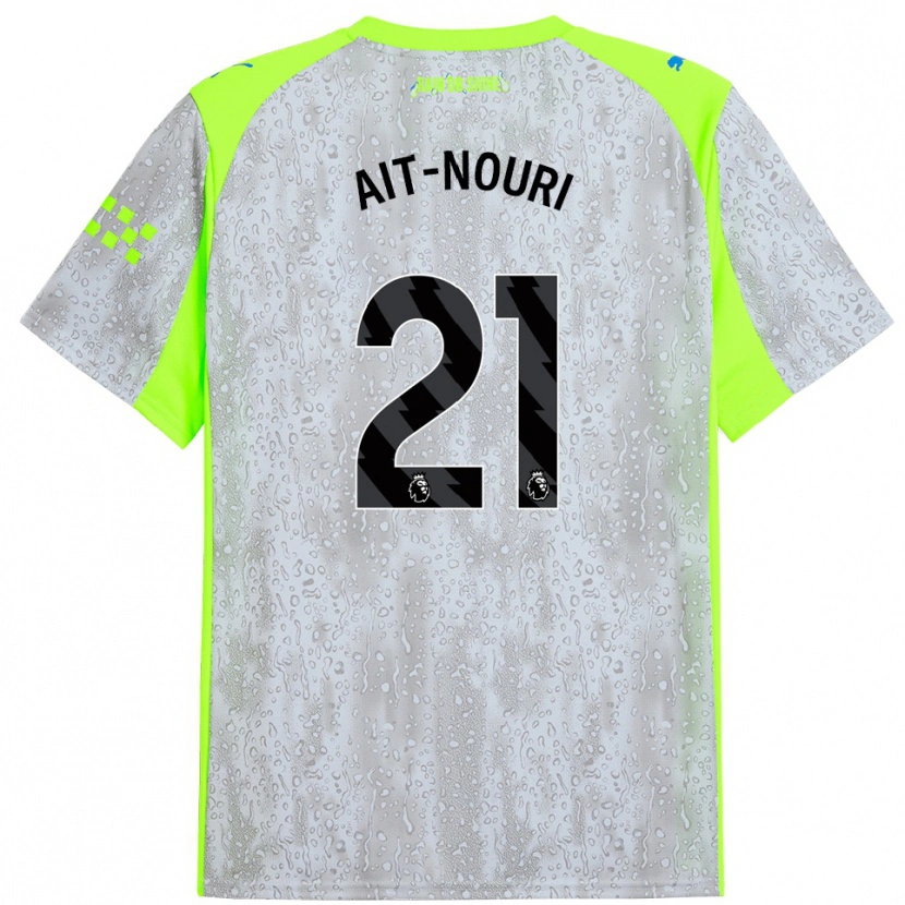 Danxen Men Rayan Aït-Nouri #21 Gray Yellow Third Jersey 2025/26 T-Shirt