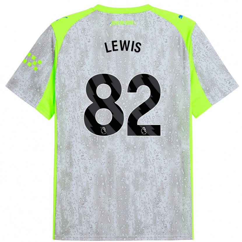 Danxen Men Rico Lewis #82 Gray Yellow Third Jersey 2025/26 T-Shirt
