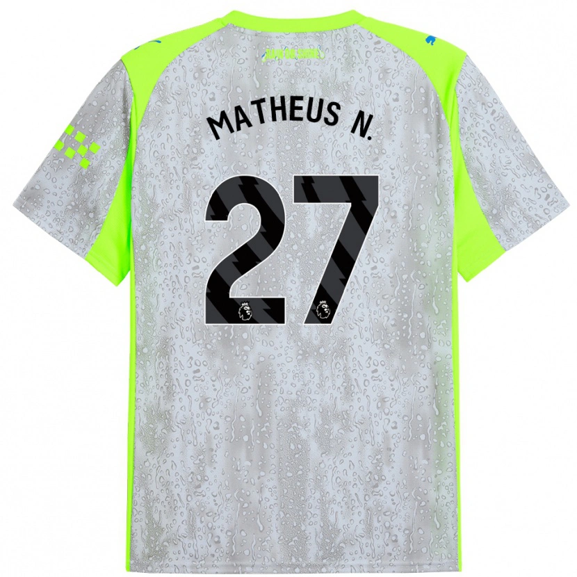 Danxen Men Matheus Nunes #27 Gray Yellow Third Jersey 2025/26 T-Shirt