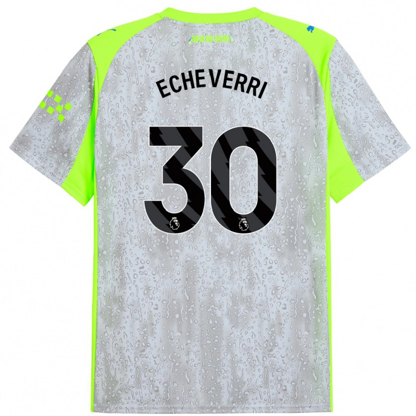 Danxen Men Claudio Echeverri #30 Gray Yellow Third Jersey 2025/26 T-Shirt