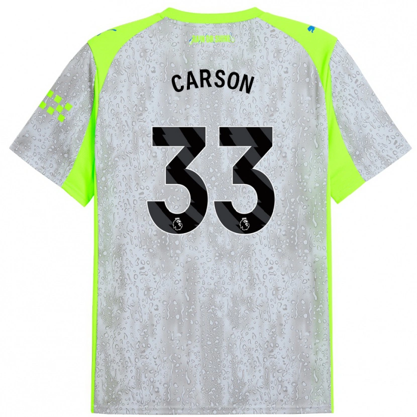 Danxen Men Scott Carson #33 Gray Yellow Third Jersey 2025/26 T-Shirt